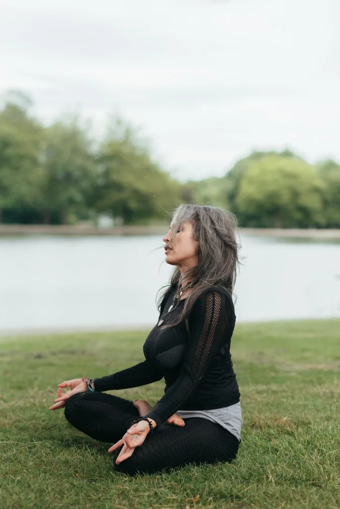 woman experiencing meditation relaxation